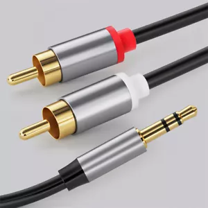 3.5mm Aux to 2 RCA Adapter Audio Cable for Stereo Speaker/Subwoofer/Amplifier 3M - Picture 1 of 12