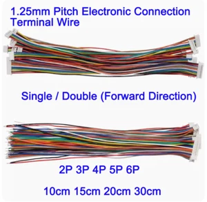 1.25mm Pitch Electronic Connection Wire Cable Electronic Terminal 2/3/4/5/6 Pin - Picture 1 of 16
