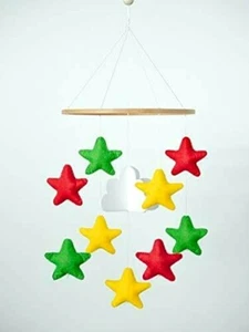 Baby Crib Mobile Dreamy Cloud, Red, Green, Yellow Stars, Nursery & Ceiling Decor - Picture 1 of 8