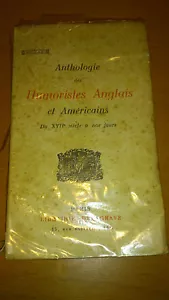 ANTHOLOGIE DES HUMORISTES ANGLAIS ET AMÉRICAINS (DU XVIIe SIECLE A NOS JOURS) - Imagen 1 de 2