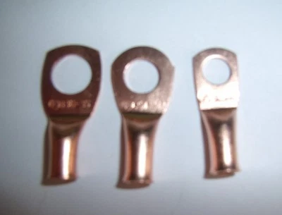 (3) 3/8" 5/16" 1/4"Wire Ring Terminal Copper 8 AWG Gauge Connectors Terminals - Image 1 of 4