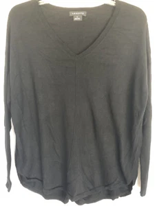 Trouve Black V-Neck Pullover Sweater size X-Small Cashmere Blend - Picture 1 of 7