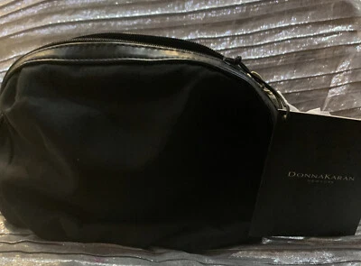 DONNA KARAN “ DK” SOFT Nylon BLACK RUFFLED BEAUTY POUCH- MAKE UP BAG-TRAVEL- NWT - Imagem 1 de 4