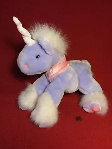 12" Commonwealth ROSA PÚRPURA UNICORNIO COLA DE MELENA BRILLANTE peluche relleno - Imagen 1 de 4