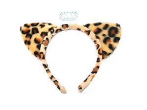 Animal Print Alice Band with Ears Headband Tiger or Leopard Fancy Dress Party