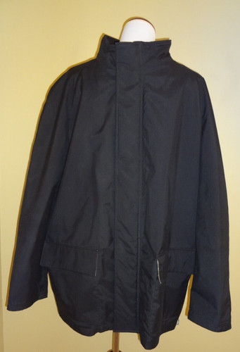 Giacca vintage uomo Burberry London nera poliestere cappotto fodera in pile taglia XL