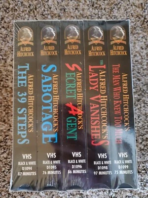 Alfred Hitchcock 5 Pak Film Classics (VHS 1996) NEW Sealed Secret Agent Sabotage - Image 1 of 4