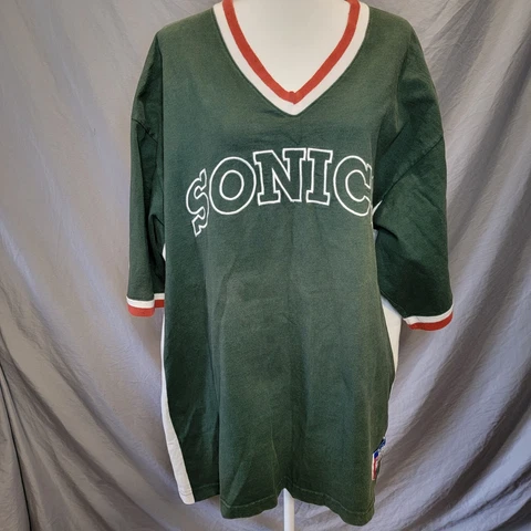 Vtg 1990s Seattle Sonics Supersonics Champion Warmup Shooting T Shirt Mens XXL Cover