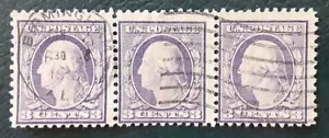 US 1917 3c Used Scott 501 Washington Strip BIRMINGHAM AL Postmark F 5197 - Picture 1 of 2