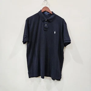 Polo Ralph Lauren Mens Short Sleeve Polo Shirt Size XL Black Custom Slim Fit - Picture 1 of 8