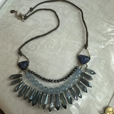 Collar SILPADA Azul Montana N3393 Plata Esterlina Cuero Semiprecioso Wow Foto 1 de 3