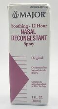 Major Soothing 12 Hour Nasal Decongestant Spray Oxymetazoline HCI 0.05% 1 Ounce