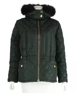 Auth Louis Vuitton Ladies COYOTE FUR Goose DOWN Puffer Jacket Gilet Size FR36 S - Picture 1 of 12