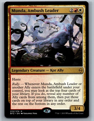 Magic MTG Battle for Zendikar Munda, Ambush Leader #215/274 TCG CCG - Image 1 of 2