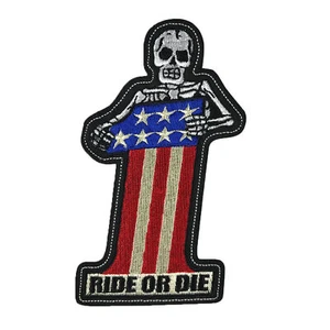Aufnäher Fahr oder sterbe Nummer 1 Totenkopf 13,3x7,5 cm Ride or Die Skull Patch - Picture 1 of 1