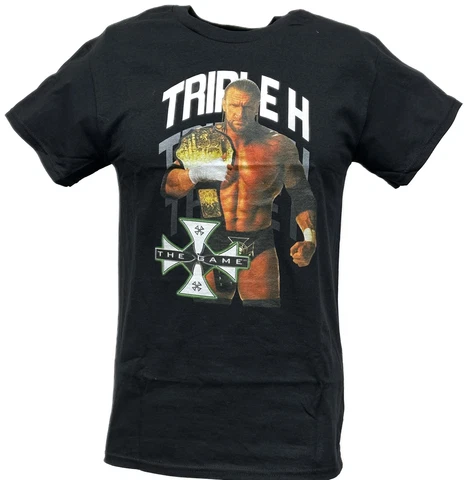Triple H The Game Championship Belt Mens Black WWE T-shirt Cover