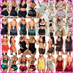 Sexy Womens Pajamas Set Cami Shorts Nightwear Lace Lingerie Sleepwear Nightgown - Picture 1 of 137
