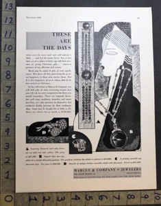 1929 MARCUS COMPANY JEWELRY ELDER CHAPIN ART DECO CHRISTMAS NEW YORK AD 33929 - Picture 1 of 1