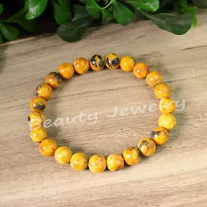 1 pcs Bumblebee Jasper Stretch Bracelet Healing Stone Bracelet Handmade Gift - Picture 1 of 5