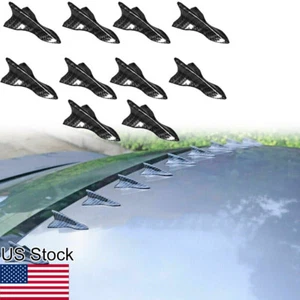 10Pcs Universal JDM Carbon Fiber Pattern Sporty Rear Roof Shark Fin Air Trims - Picture 1 of 6