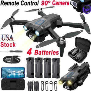 2024 New RC Drone With 4K HD Dual Camera WIFI FPV Foldable Quadcopter +3 Battery - Picture 1 of 14
