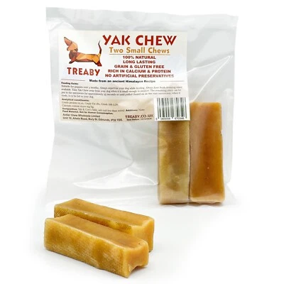 TREABY Himalayan Yak Dog Chews - Natural Long-Lasting Chews | 2 Pack | Puppy friendly