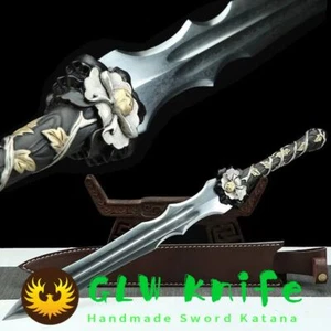 Wizard Fantasy Short Sword Fantacy Shortsword Folded Damascus Steel Blade Combat - Picture 1 of 11