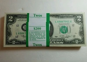 *RARE* NEW Uncirculated Consecutive Two Dollar Bill Crisp $2 Note 2017 - Picture 1 of 5