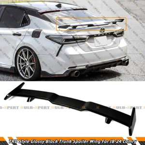 For 2018-24 Toyota Camry SE XSE LE XLE TRD Style Gloss Black Trunk Spoiler Wing - Picture 1 of 9