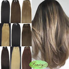 Double Weave Sew in Hair Extensions Wefts Remy Human Hair Balayage Blonde 100gr