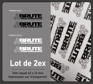 BRUTE PERFORMANCE STICKERS SET RETRO SUNN Réédition en noir ou blanc (1 paire - Imagen 1 de 5