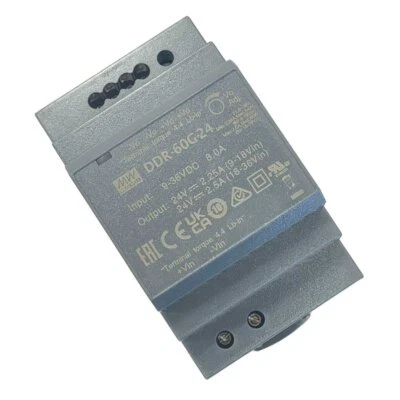 XENITE FARVISION MeanWell DDR-60G-24 Convertitore tipo DC-DC per Guida DIN Input 9-36V Output 24V
