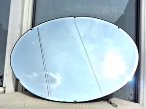 VINTAGE OVAL BEVELLED WALL MIRROR WOODEN BACK - Picture 1 of 7