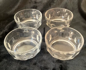 4 Vintage Arcoroc France Clear Glass Thumbprint Panel Dessert Bowls - Picture 1 of 4