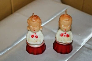 (2) Vintage 1950s Christmas GURLEY Candles Choir Girl and Boy 3” Tall - Picture 1 of 3