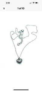 Brighton Be Mine LOVE Heart Pendant Petite Dainty Necklace 18" NWT New On Card - Picture 1 of 3