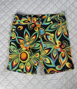 LOUDMOUTH Golf Shorts Women’s Size 4 Shagadelic Black Floral Stretch Groovy - Picture 1 of 21