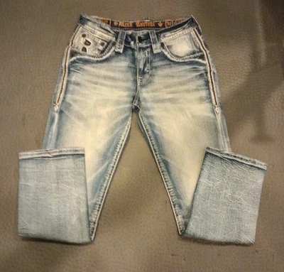 Подлинные мужские джинсы Rock Revival Cypress размер 30x30 узкие прямые синие - Изображение 1 из 4