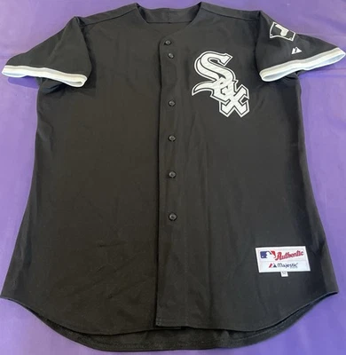 Auténtico Chicago White Sox Black Alternate Pro Cut en el campo Majestic Jersey 52 Foto 1 de 3