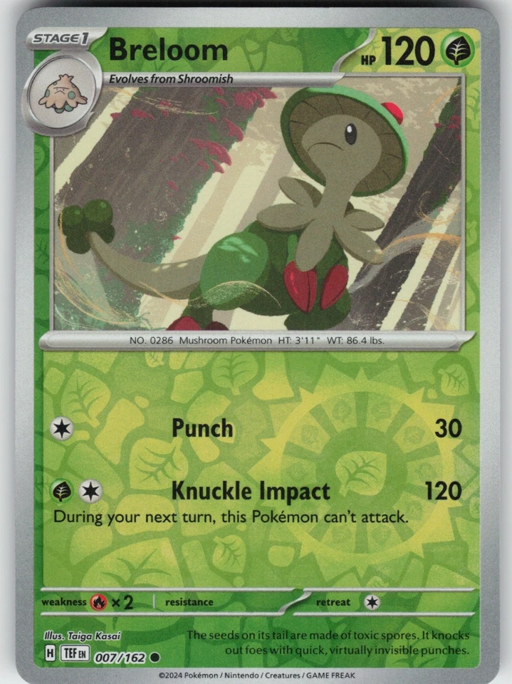Reverse Holo Breloom 007/162 Common SV05: Temporal Forces NM - Image 1 of 1