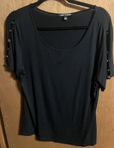 Cable & Gauge Damen Oberteil Schwarz Kurzarm T-Shirt Gr. XL - Bild 1 von 3