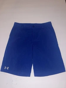 Under Armour Boys YLG Loose Royal Blue Golf Shorts Youth Large - Picture 1 of 3