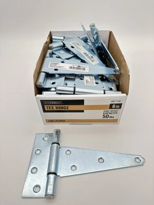(20 PACK) Everbilt 6 in. x 6 in. Heavy Duty Gate Door Tee Hinge Zinc-Plated NEW - Image 1 of 4