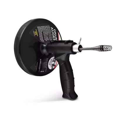 15 Ft. Drum Auger Steel Plumbing Drain Snake with Drain Cleaning Cable - Image 1 of 4