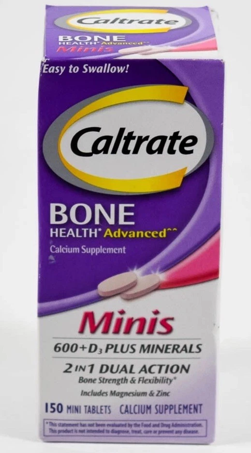 Caltrate Bone Health Advanced Minis 600 D3 2 In 1 150 Mini Tablets Exp 08/2026