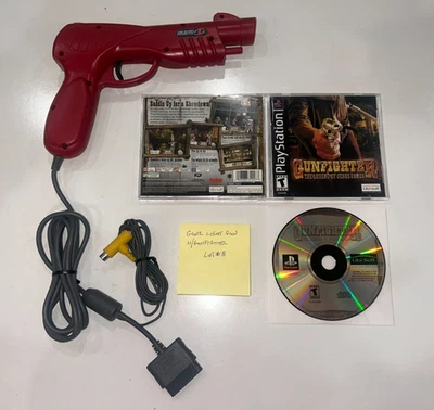 Gunfighter Sony PS1 + Act Labs Gunz-T controle de arma luz vermelha inclinada testado #8 - Imagem 1 de 4