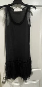 Vestido Lanvin Ete 2009 Negro Sega Volantes Plisado Negro Sin Mangas Talla Mediana - Imagen 1 de 6