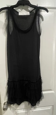 Vestido Lanvin Ete 2009 Negro Sega Volantes Plisado Negro Sin Mangas Talla Mediana Foto 1 de 4