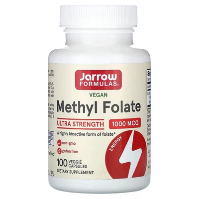 Folato de metilo, ultra fuerte, 1000 mcg, 100 cápsulas vegetales Foto 1 de 2