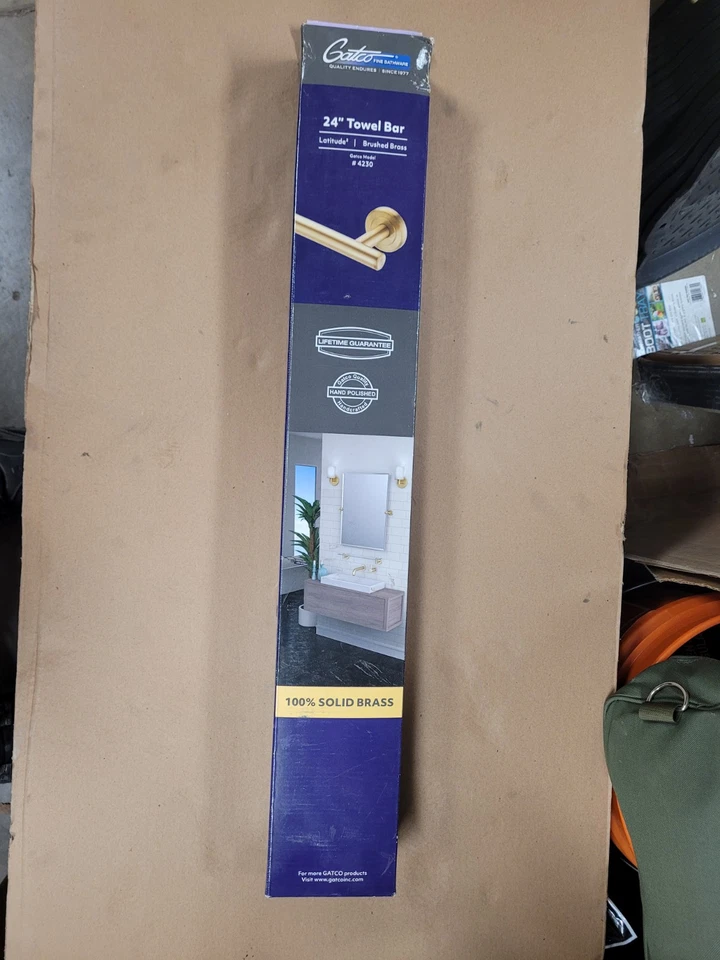 Gatco Latitude II Towel Bar 24 Inch Brushed Brass